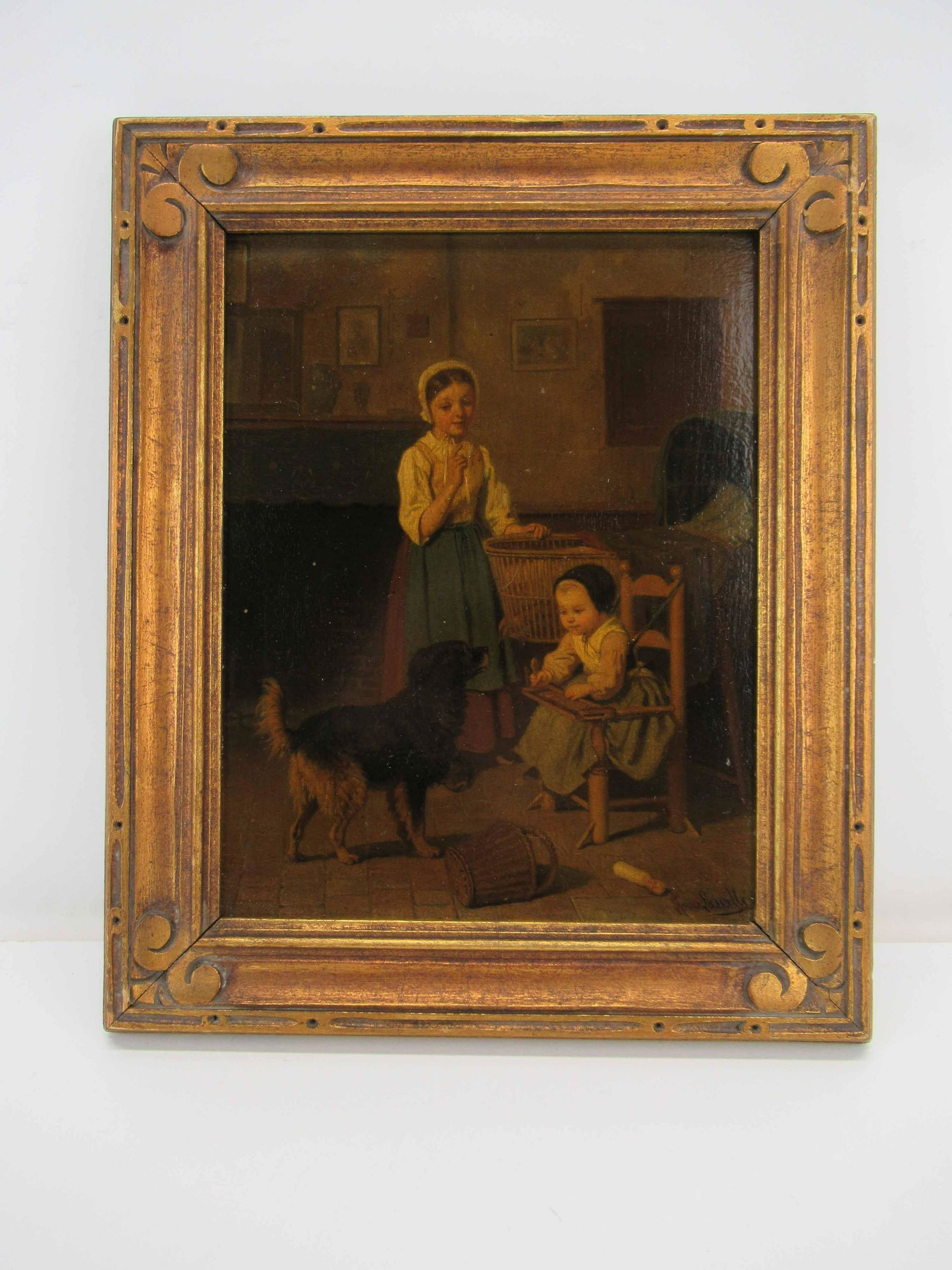 Continental Oil on Board of Children with Dog (1 of 5)