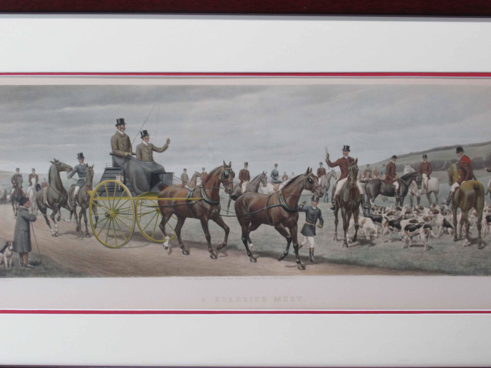 Hand Colored "A Roadside Meet" Lithograph (1 of 5)