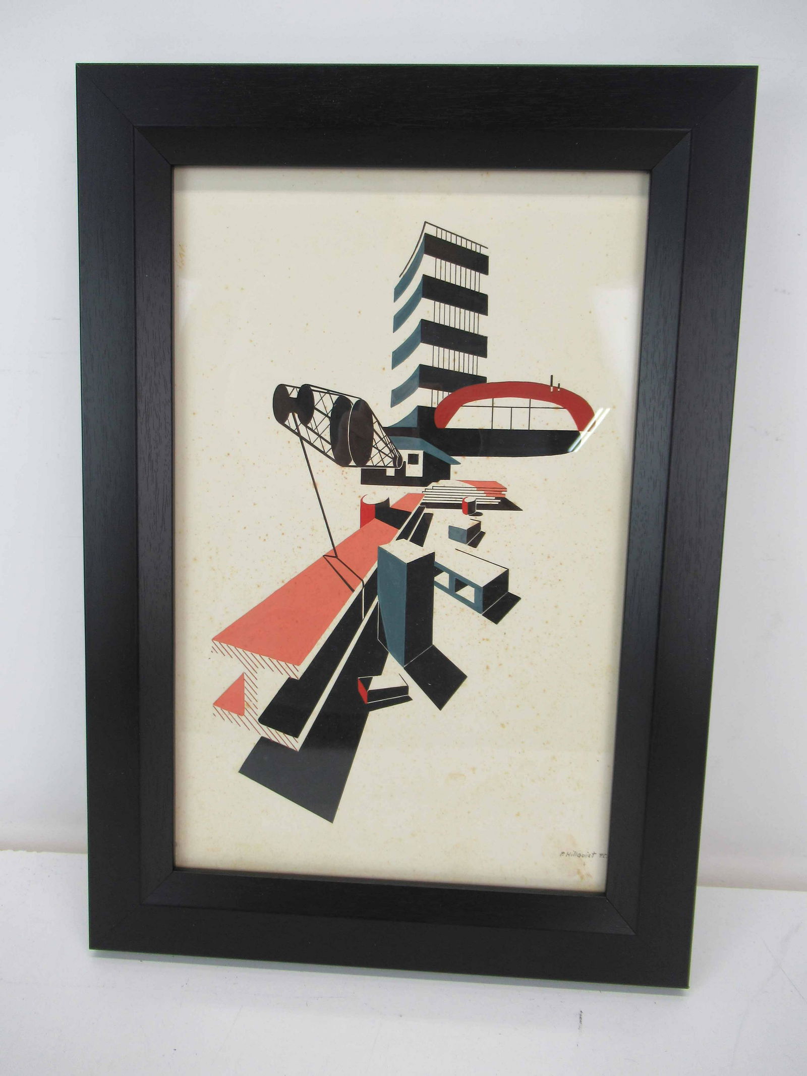 Mid Century Modern Industrial Gouache P Hillquist (1 of 3)