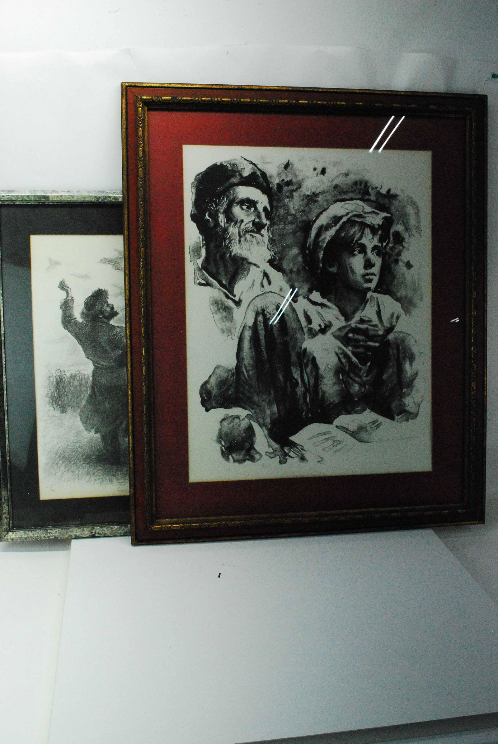 Sandu Liberman Lithograph of Man and Child (1 of 4)