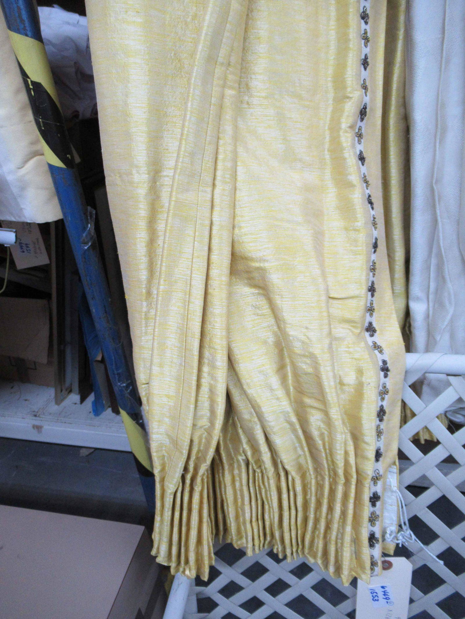 6 Custom Gold Silk Window Panels (1 of 3)