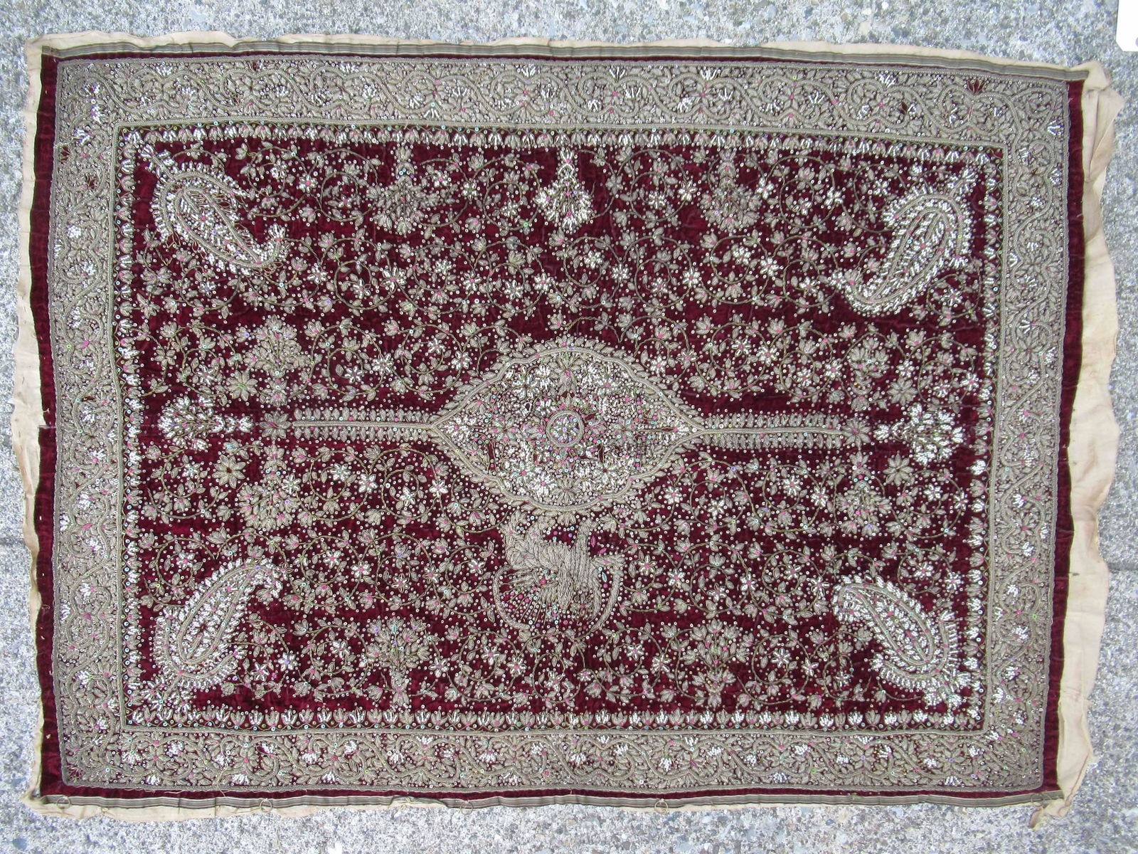 Beaded Persian Tapestry Wall Hanging (1 of 7)