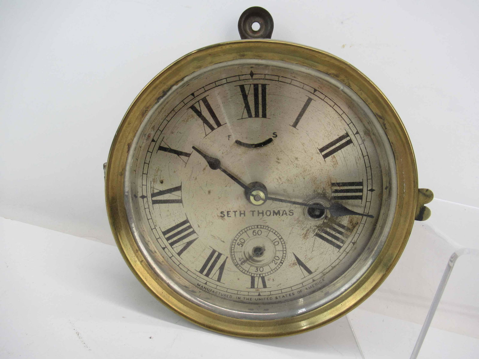 Seth Thomas 8 Day Lever Brass Ship Clock (1 of 4)