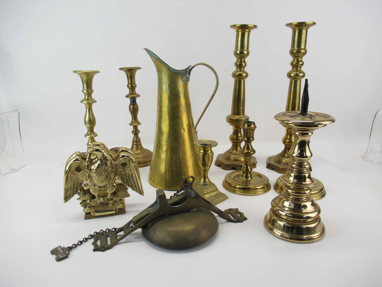 Pair of Brass Virginia Metalcrafters Candlesticks (1 of 9)