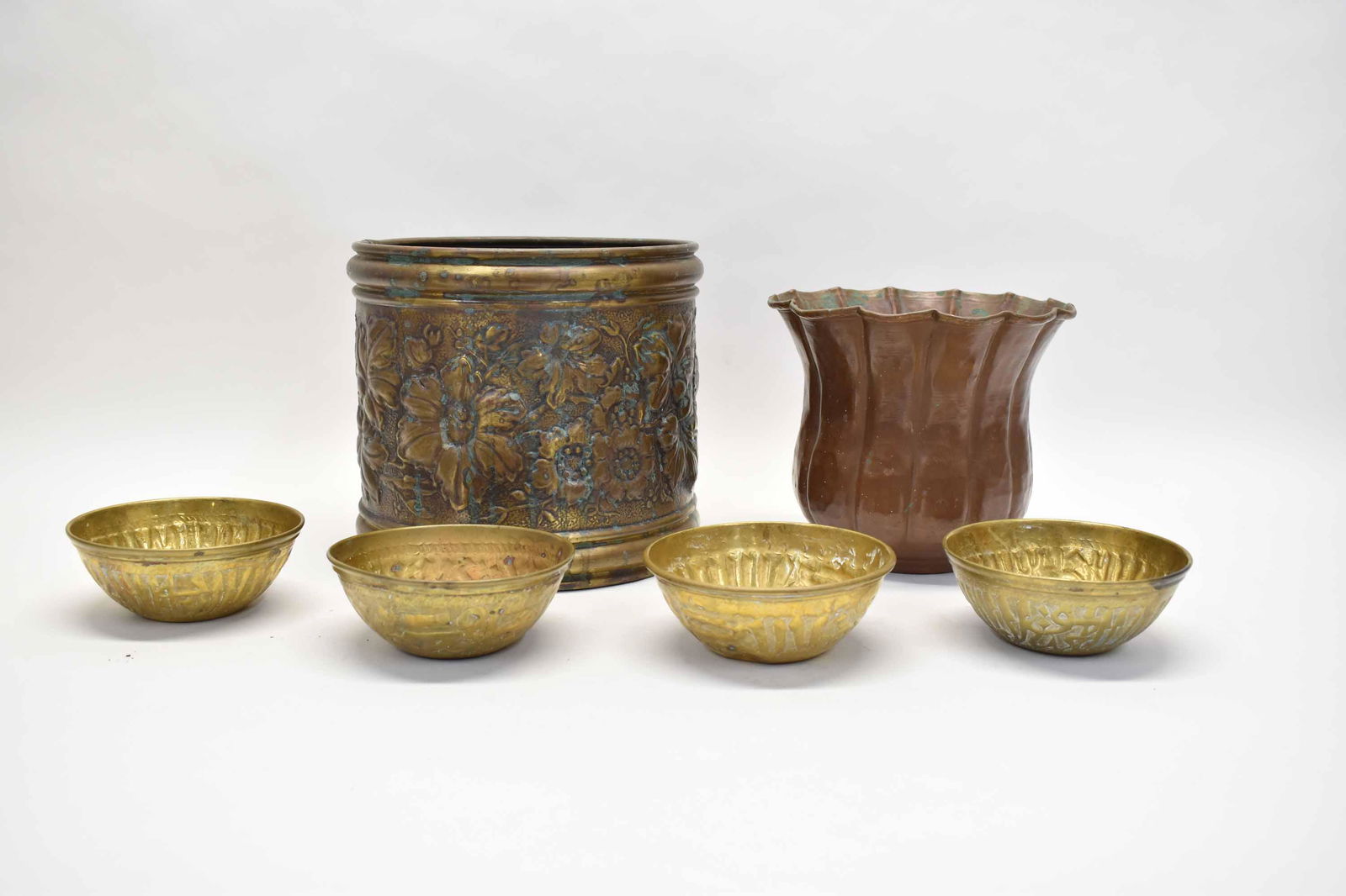 Floral Brass Jardinere Planter Made in Belgium (1 of 7)