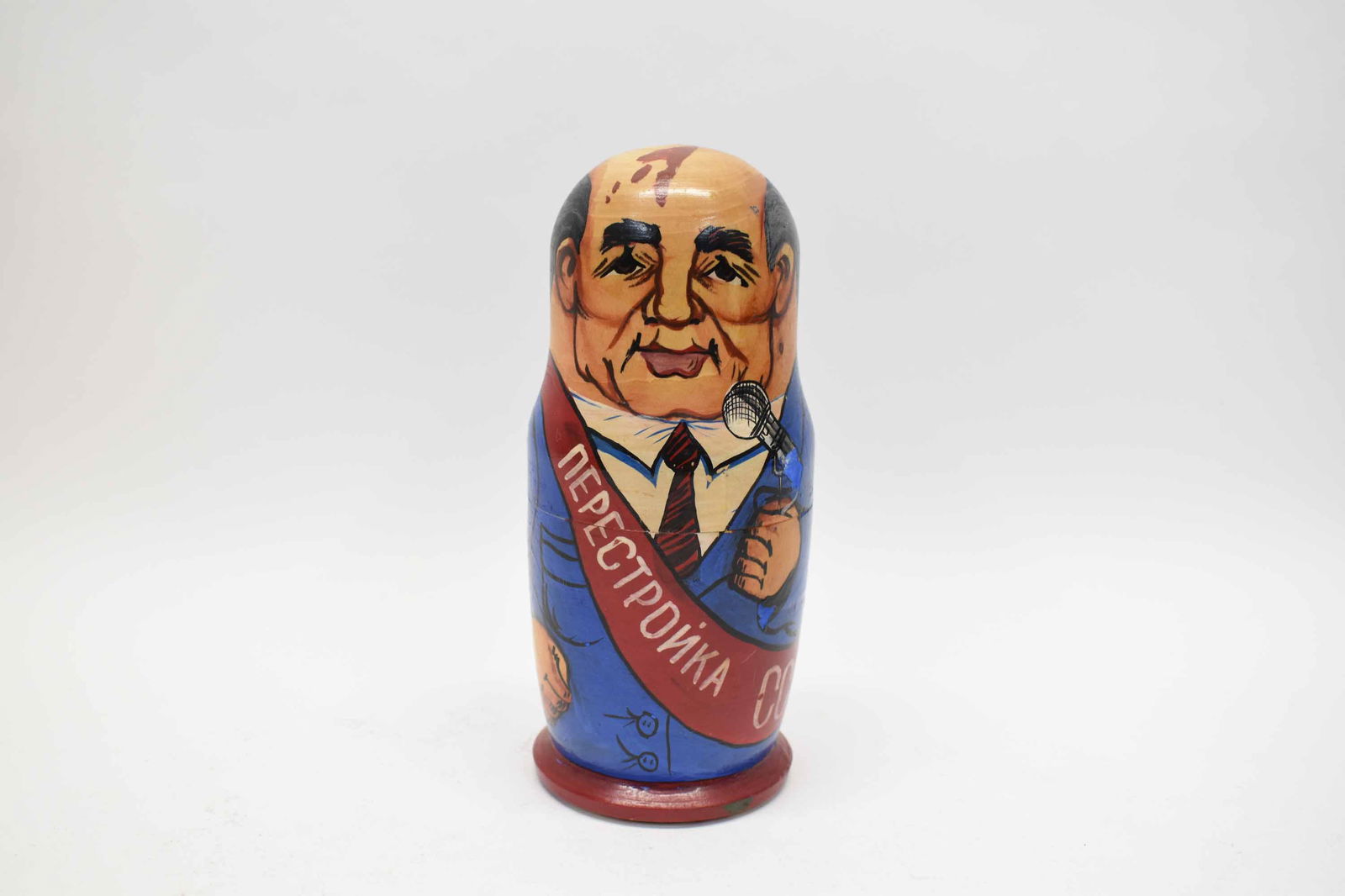 3 Hand-Painted Russian Political Nesting Dolls (1 of 5)
