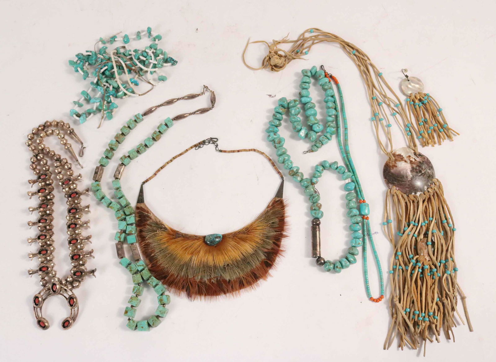 Vintage Sterling LG Squash Blossom Necklace (1 of 5)