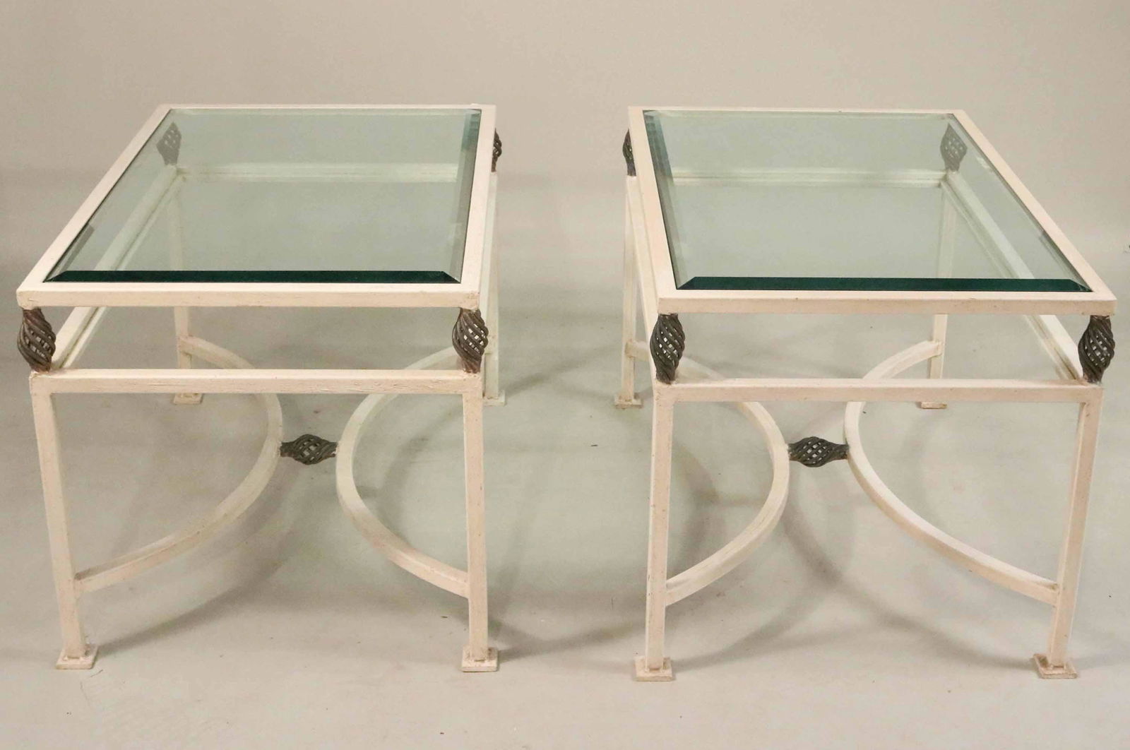 Pair of Contemporary White-Painted Iron Tables (1 of 5)