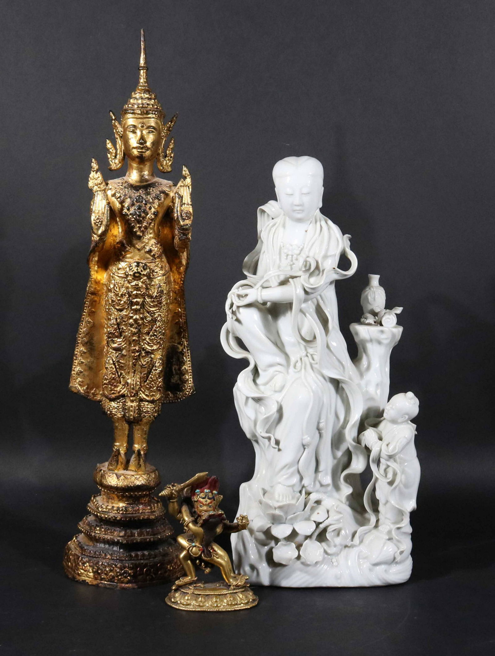 Chinese Blanc de Chine Porcelain Figure of Deity (1 of 10)