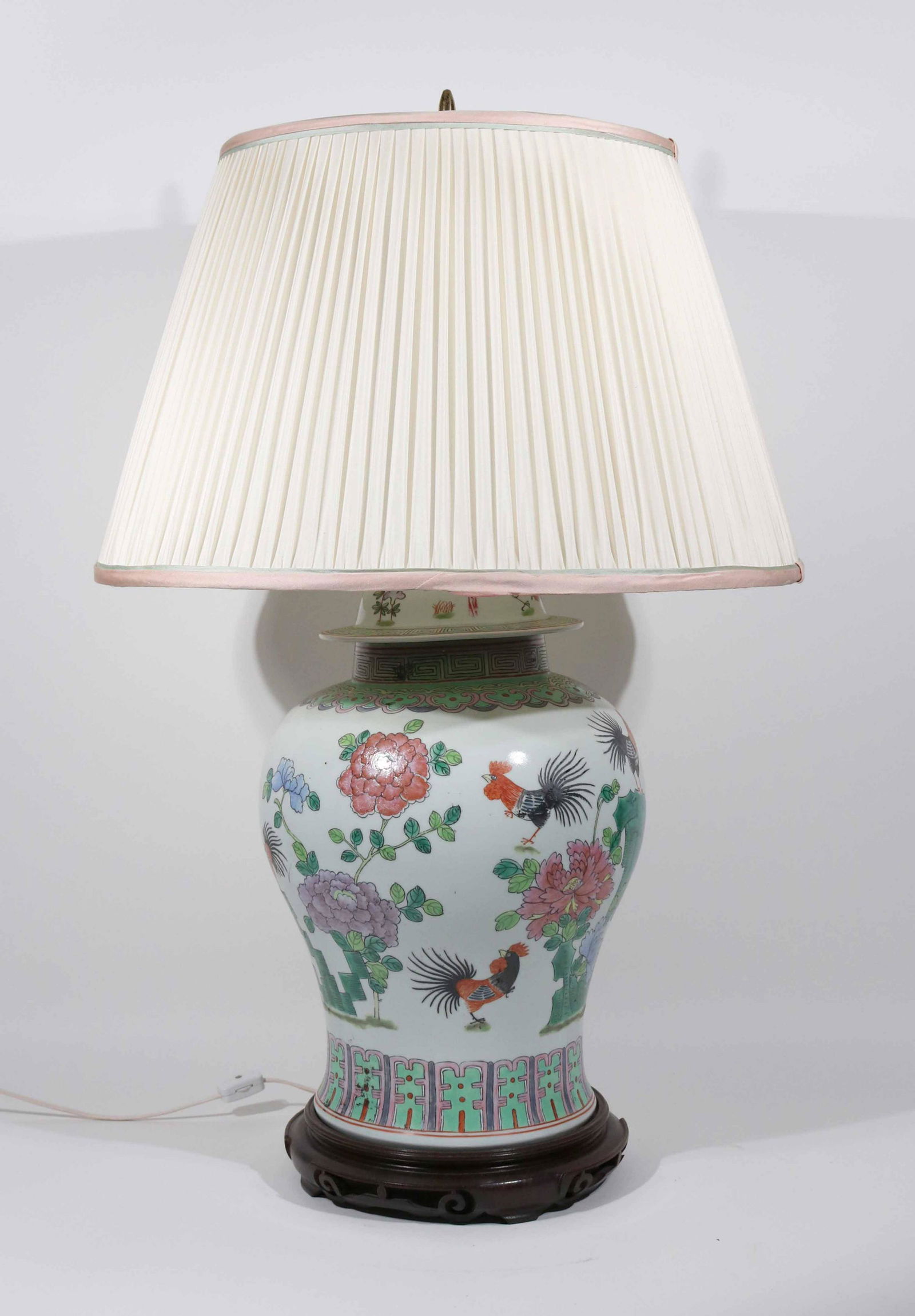 Chinese Famille Rose Ginger Jar, Now Table Lamp (1 of 4)