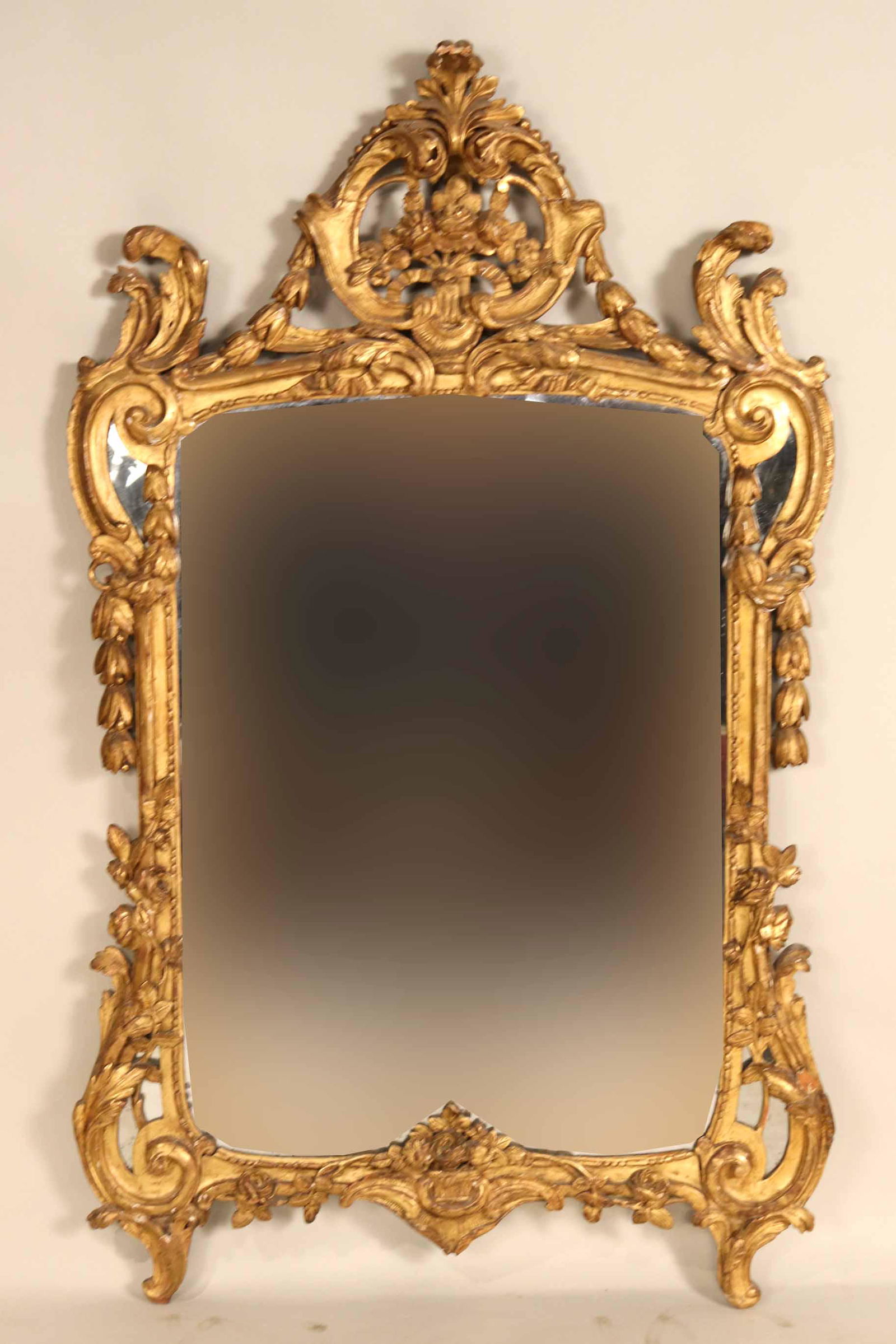 Louis XV/XVI Transitional Carved Giltwood Mirror (1 of 14)