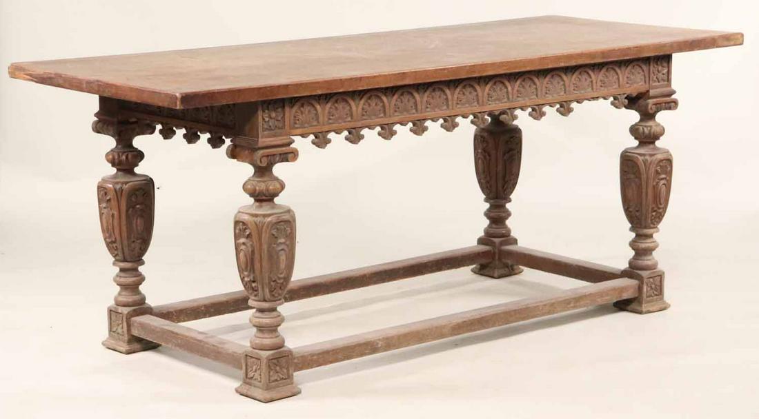 Jacobean Style Carved Walnut Center Table (1 of 11)