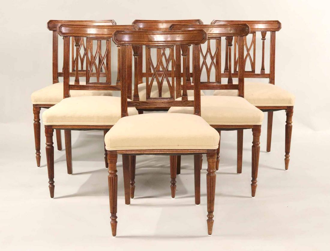 Six Regency Style Carved Mahogany Dining Chairs (1 of 9)