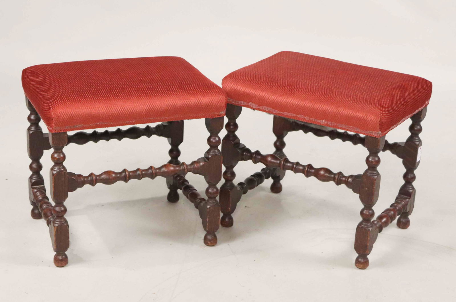Pair of Georgian Style Oak Stools (1 of 3)