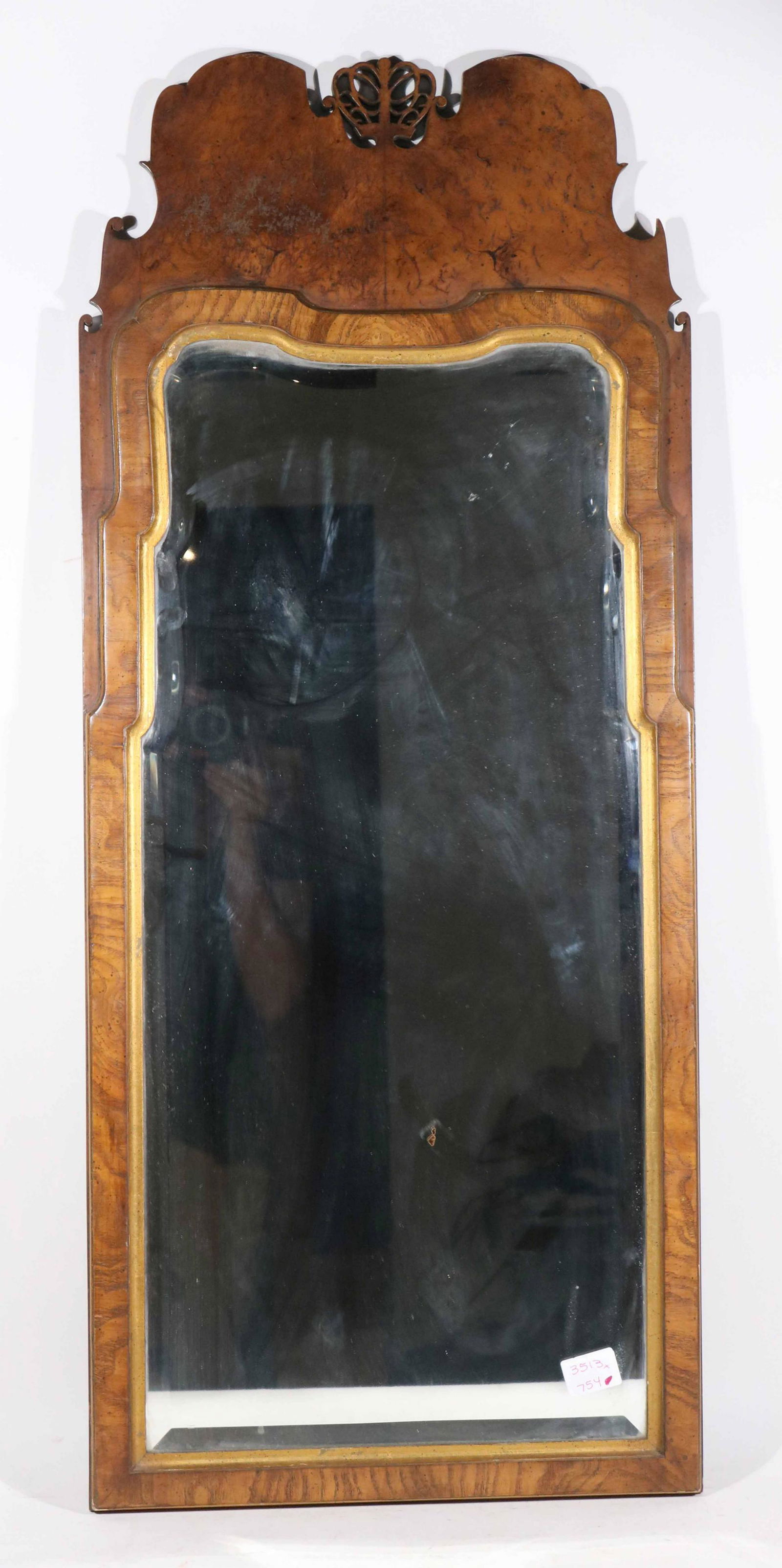 Regency Style Parcel-Gilt Burlwood Pier Mirror (1 of 5)