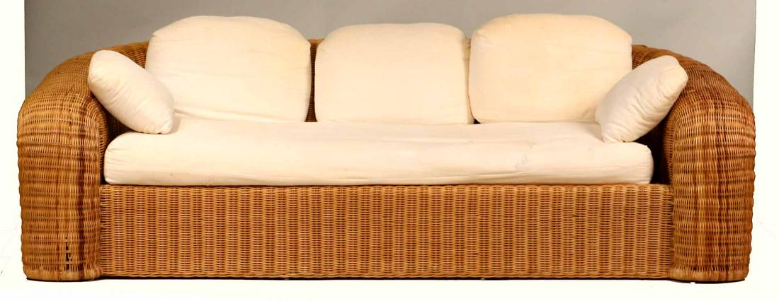Rattan Curved Back Sofa (1 of 5)
