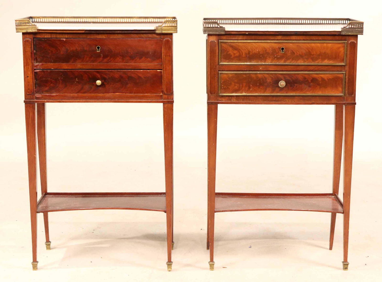 Pair of Regency Style Marble-Top Side Tables (1 of 3)