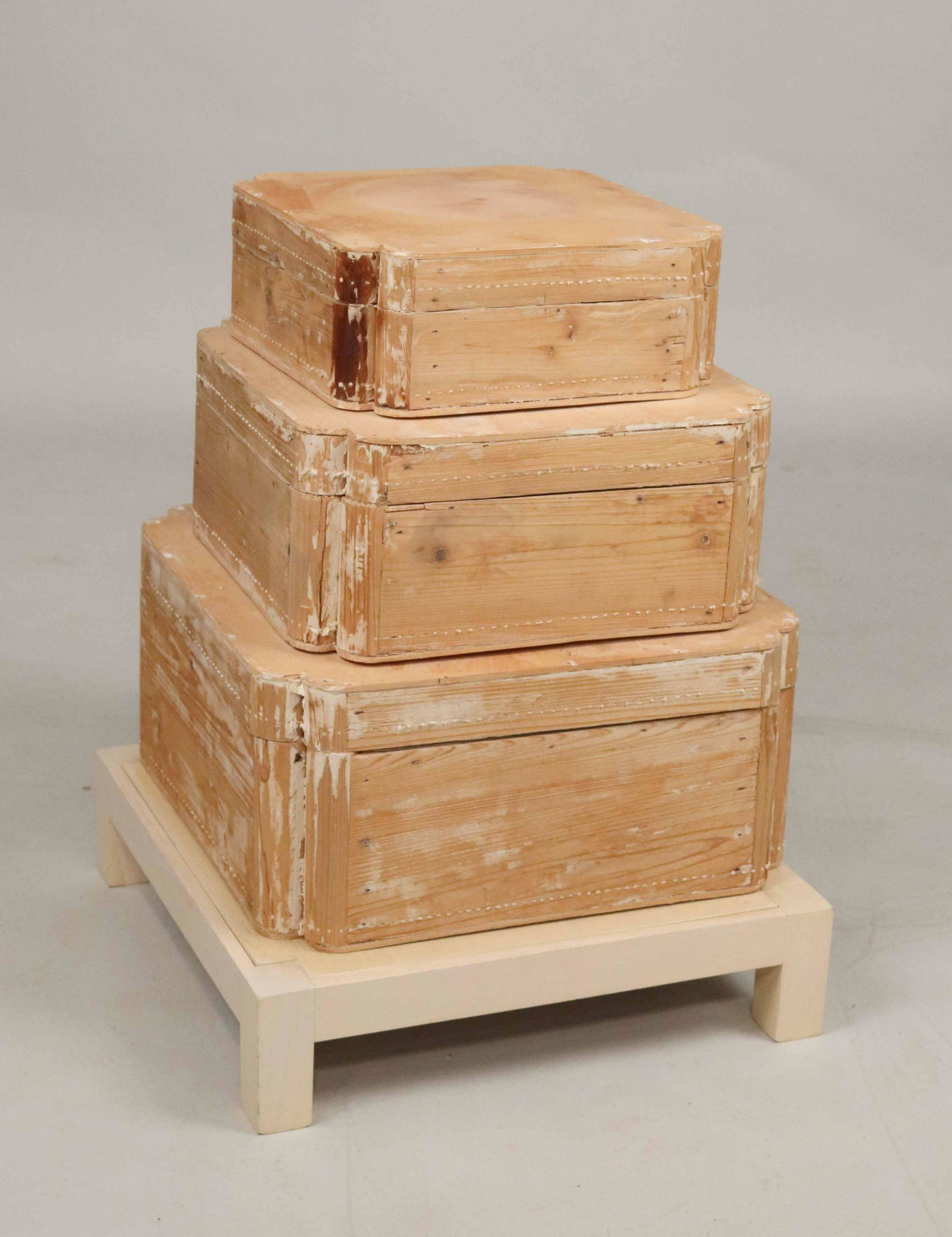 Three Tiered Stacking Boxes on Stand (1 of 3)