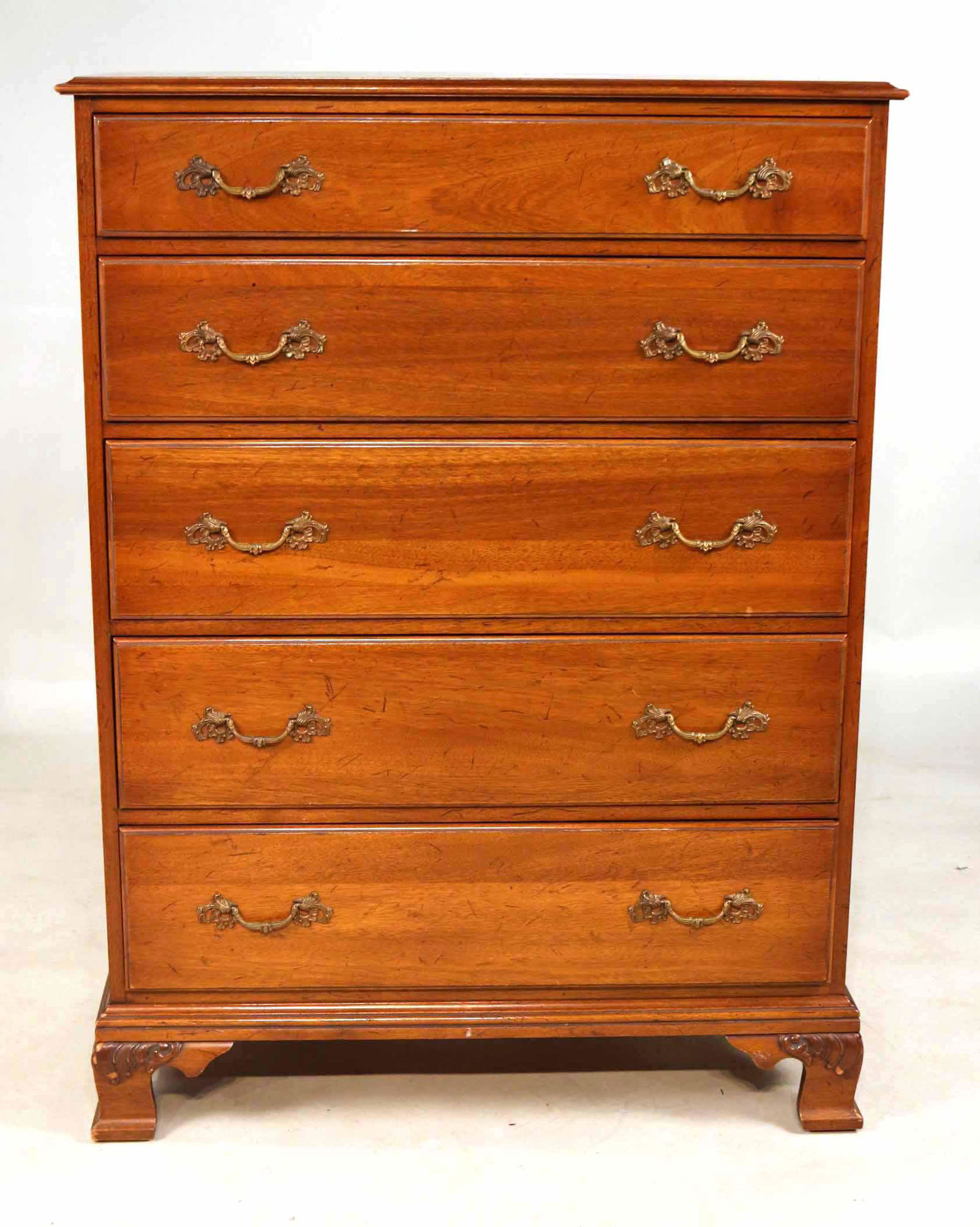 Federal Style Oak Tall Chest of Drawers (1 of 8)