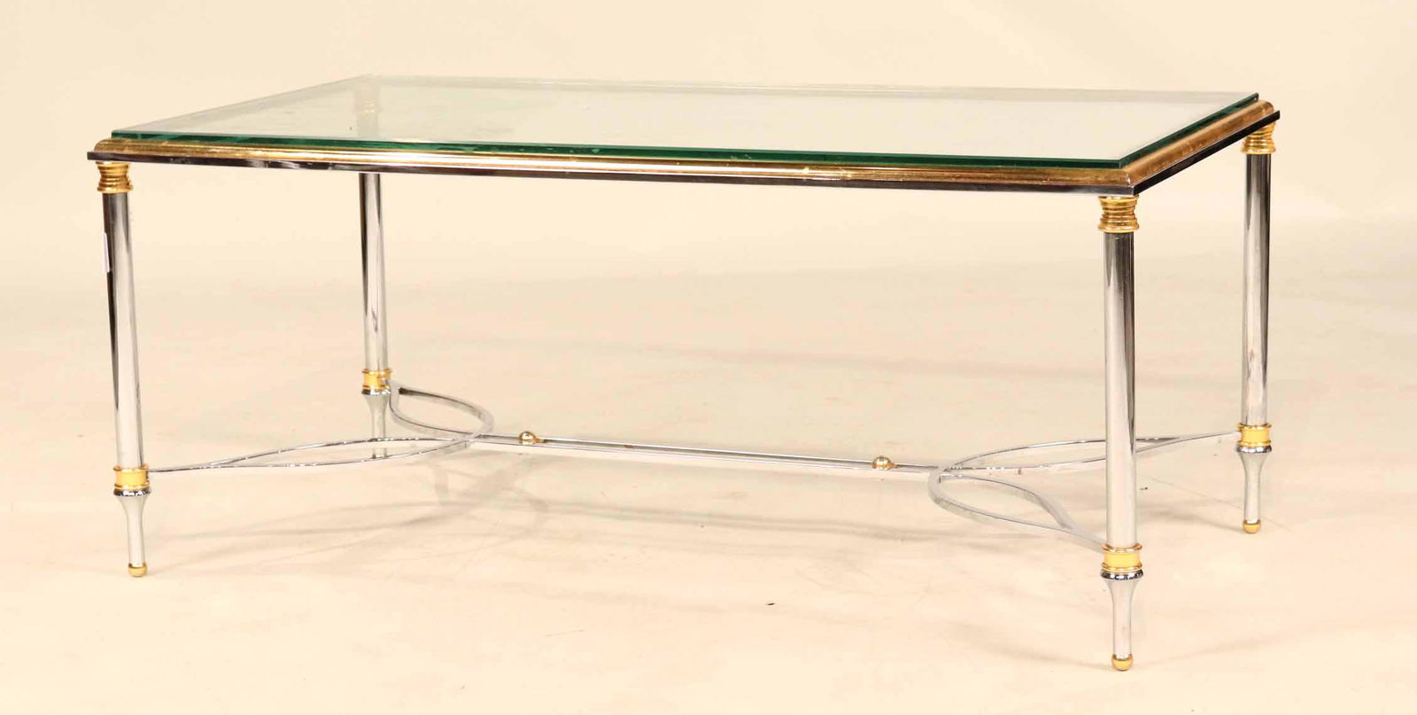 Contemporary Glass Top and Chrome Low Table (1 of 6)