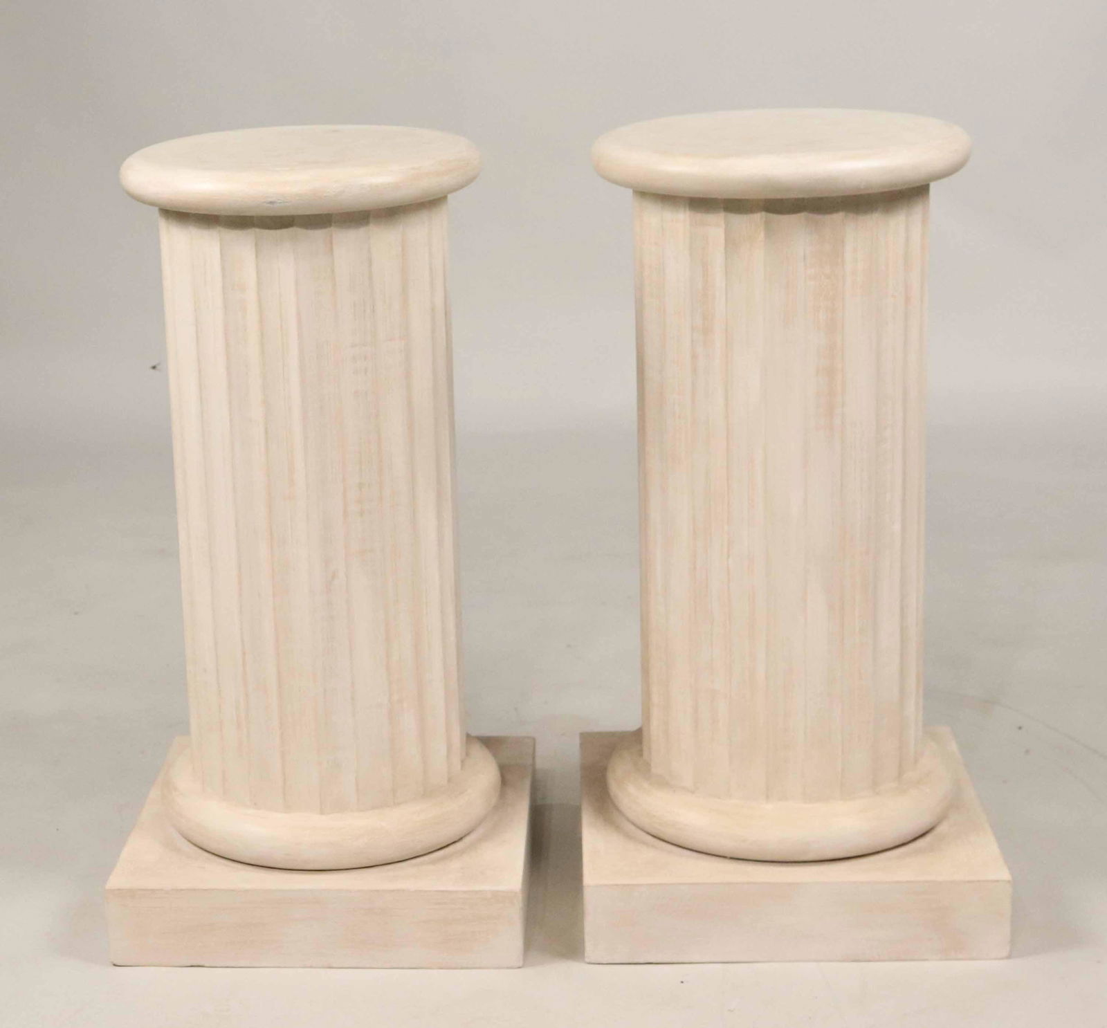 Pair of White-Painted Fluted Columnar Stands (1 of 4)