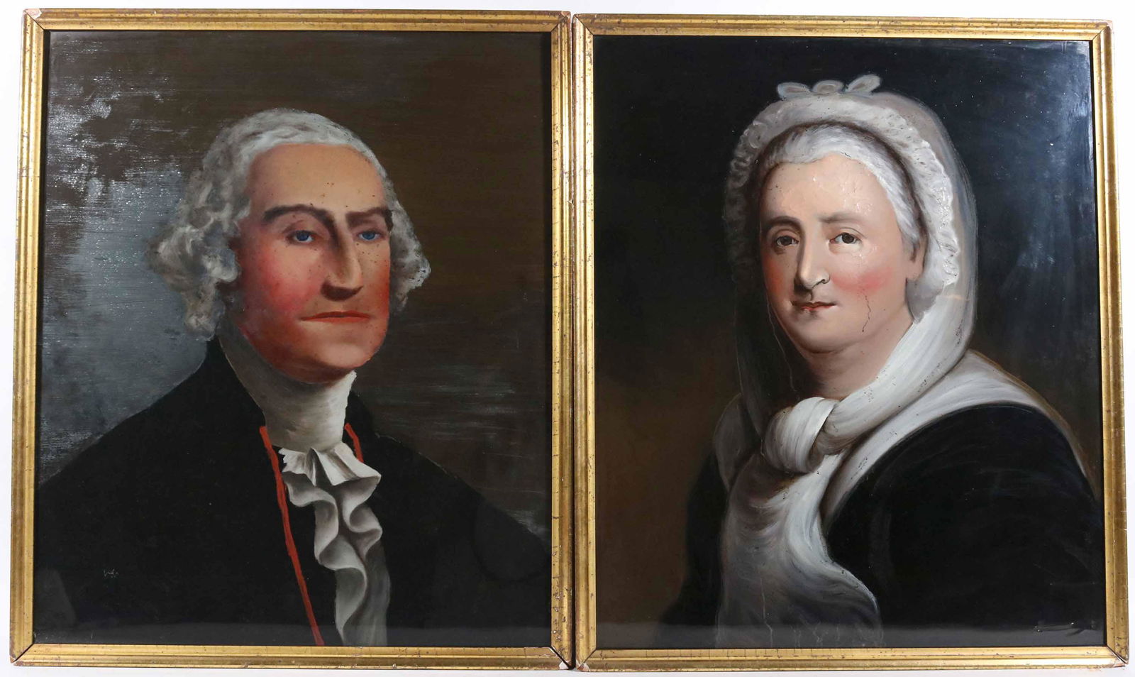 Pair of Reverse-Painting on Glass Portraits (1 of 8)