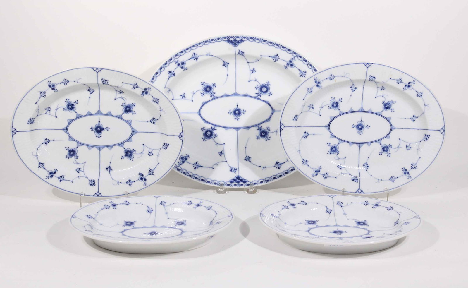 Five Royal Copenhagen Blue Fluted Small Platters (1 of 6)