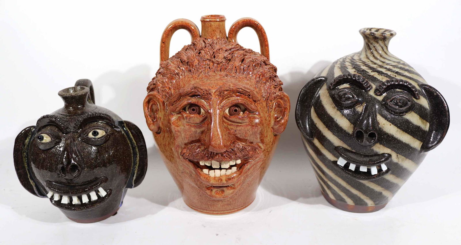 Three Contemporary North Carolina Face Jugs (1 of 9)