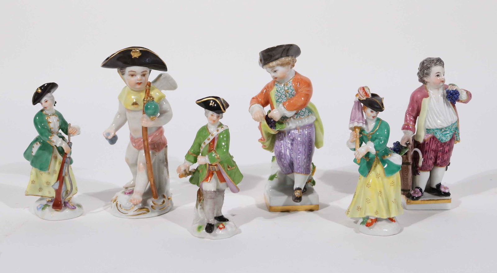 Six Meissen Porcelain Small Figurines (1 of 6)