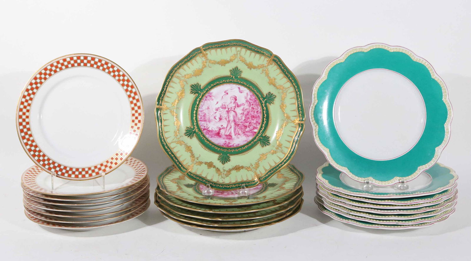 Eight Richard Ginori Orange & White Lunch Plates (1 of 8)