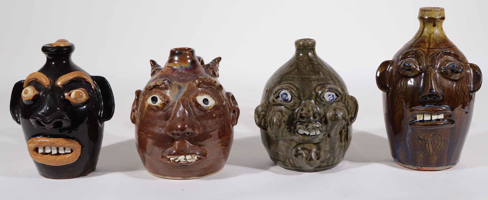 Group of Four Contemporary Face Jugs (1 of 11)