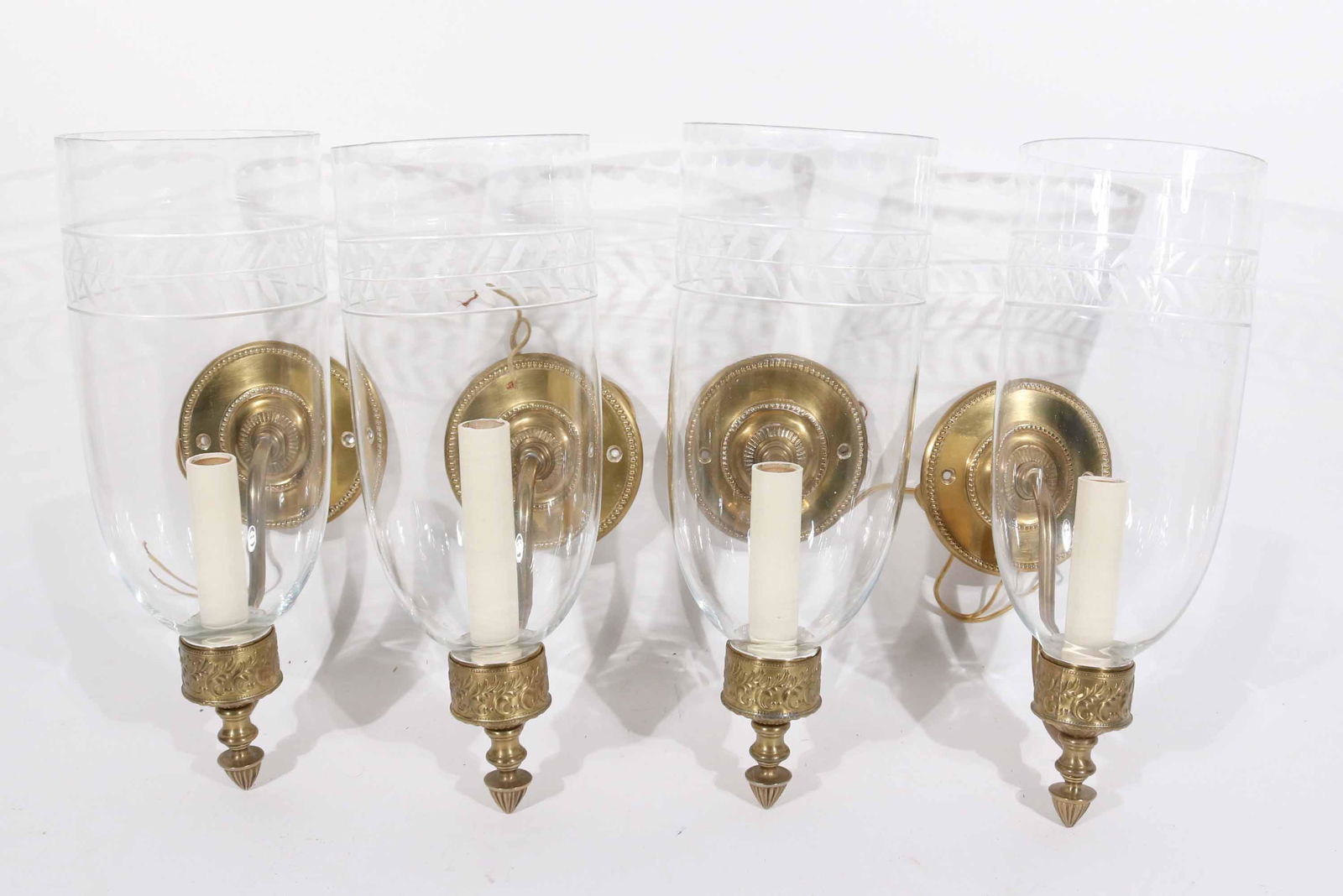 Four Regency Style Brass One Light Wall Sconces (1 of 7)