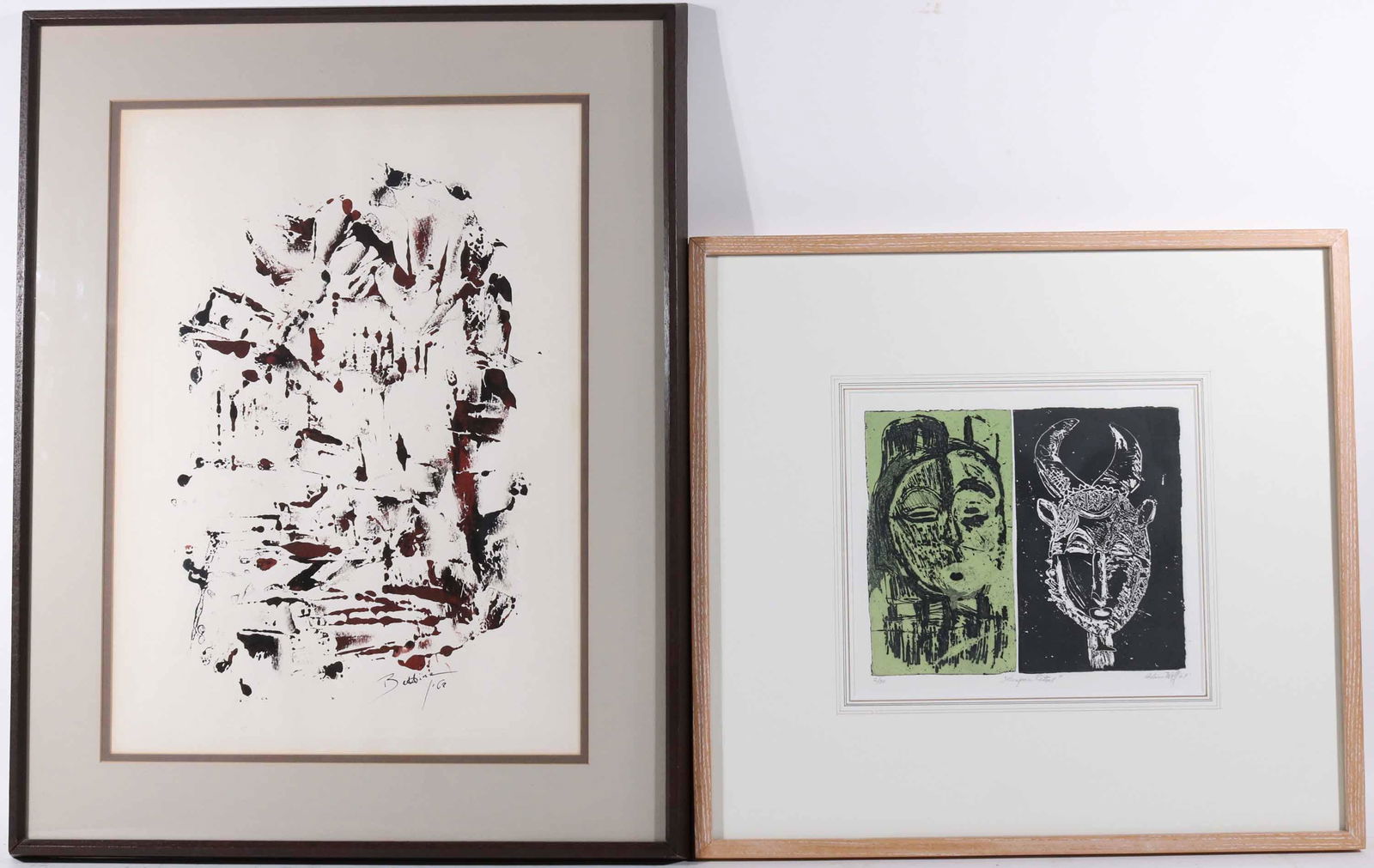 Lithograph on Paper, Brown and Black Abstract (1 of 6)