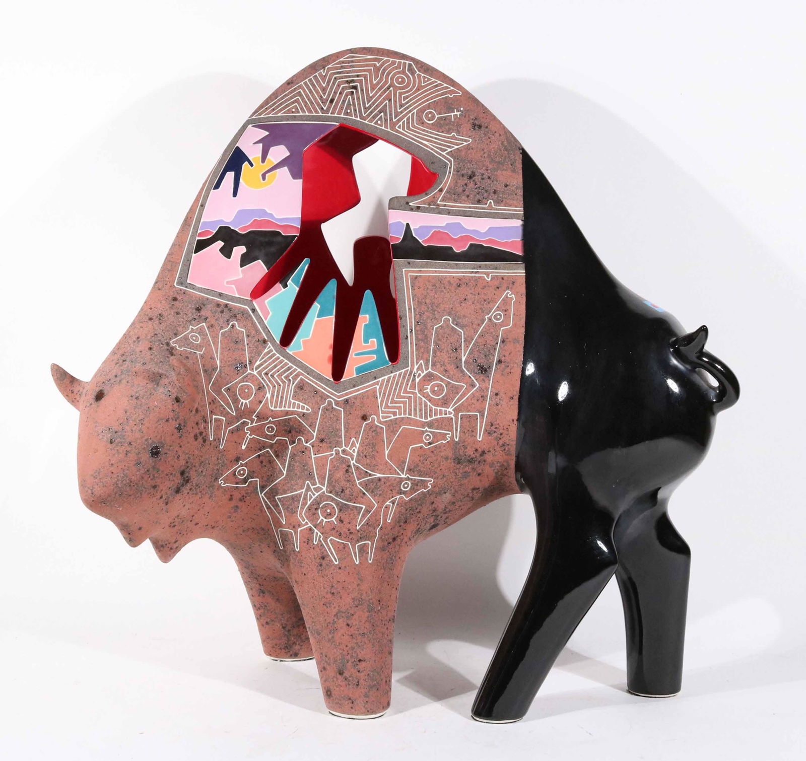 Large Buffalo Black Hills Bandit Ceramic Buffalo (1 of 5)