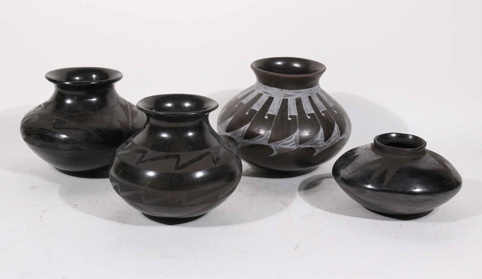 Four Santa Clara Blackware Pottery Vessels (1 of 5)