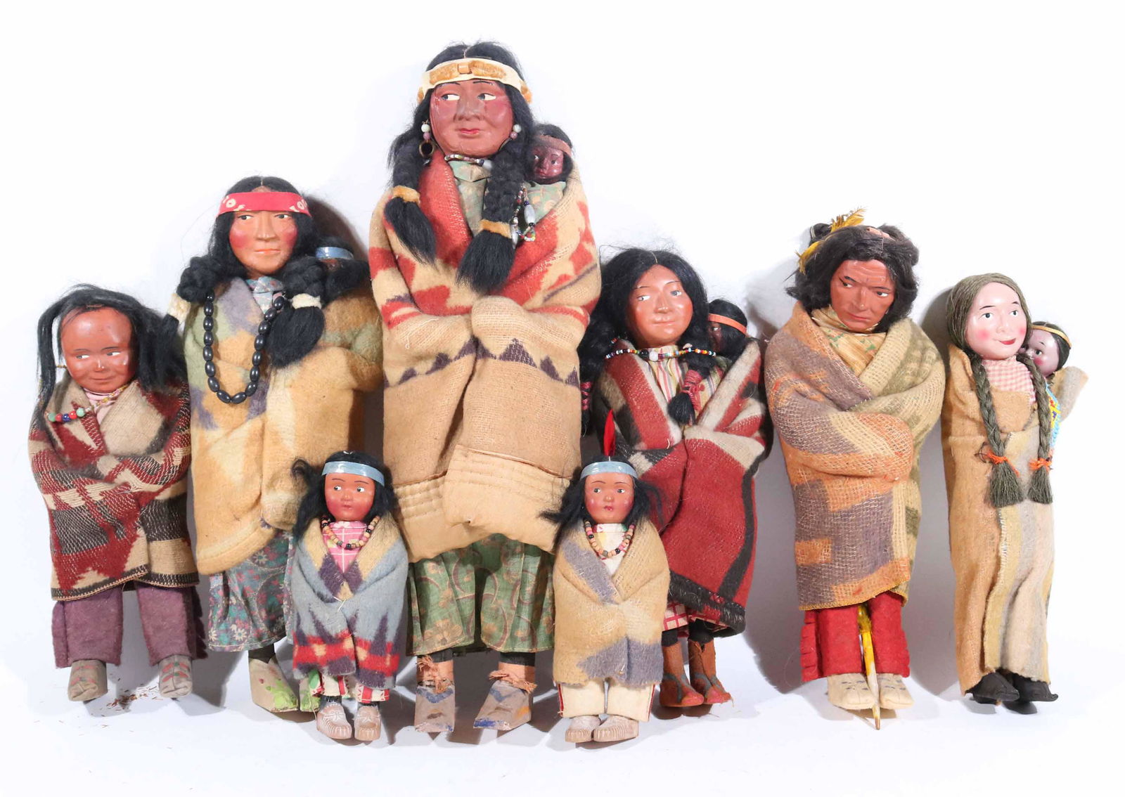 Nine Native American Plastic and Fabric Dolls (1 of 6)