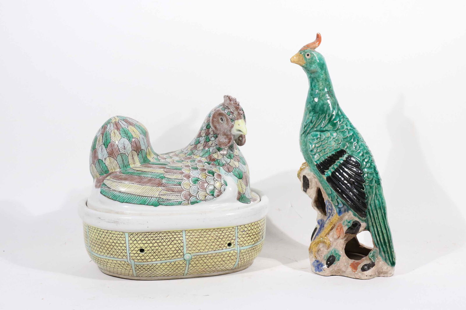 Two Chinese Glazed Ceramic Bird Figures (1 of 7)
