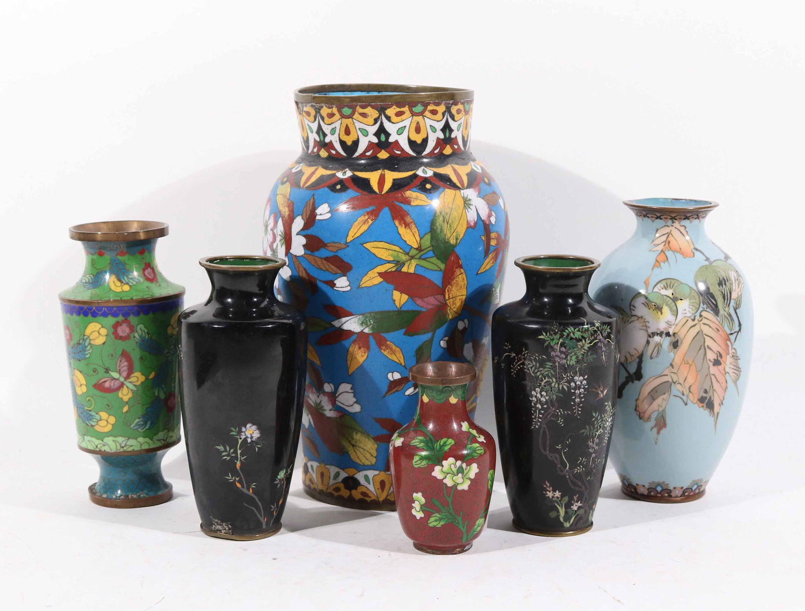 Six Chinese Cloisonne Vases (1 of 8)