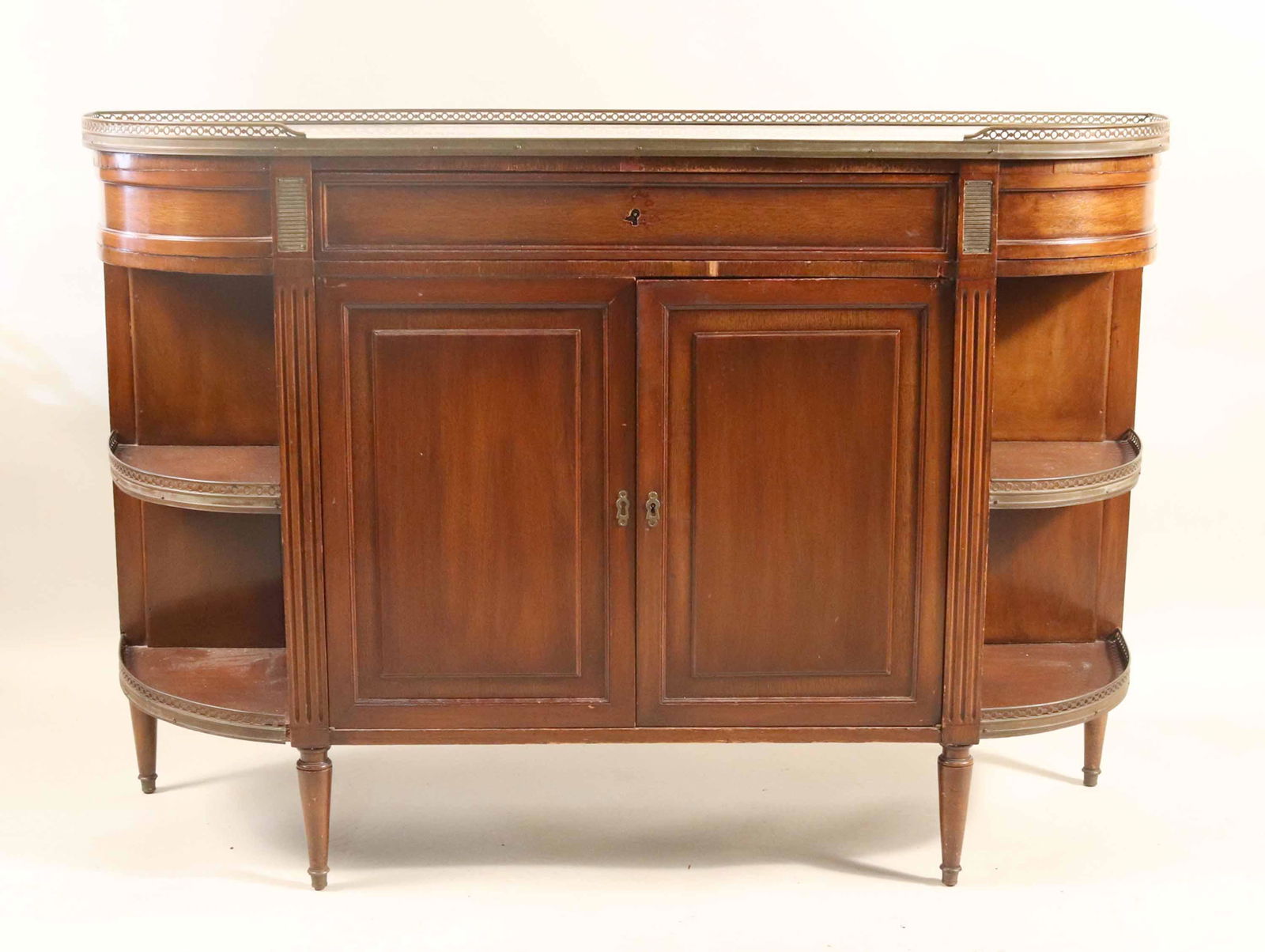 Louis XVI Style Walnut Marble Top Server (1 of 8)