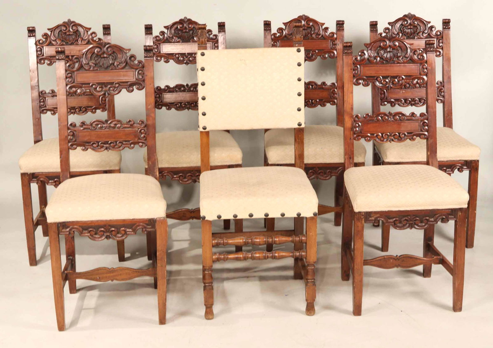 Seven Assembled Baroque Style Dining Chairs (1 of 6)