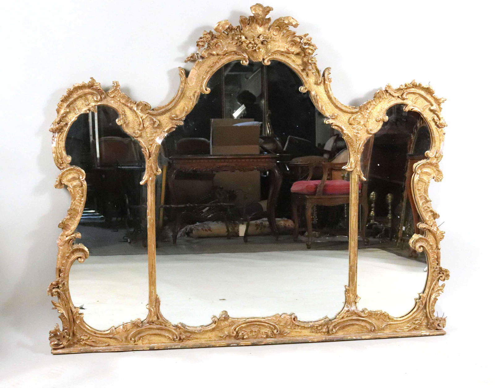 Rococo Style Giltwood Overmantel Mirror (1 of 13)
