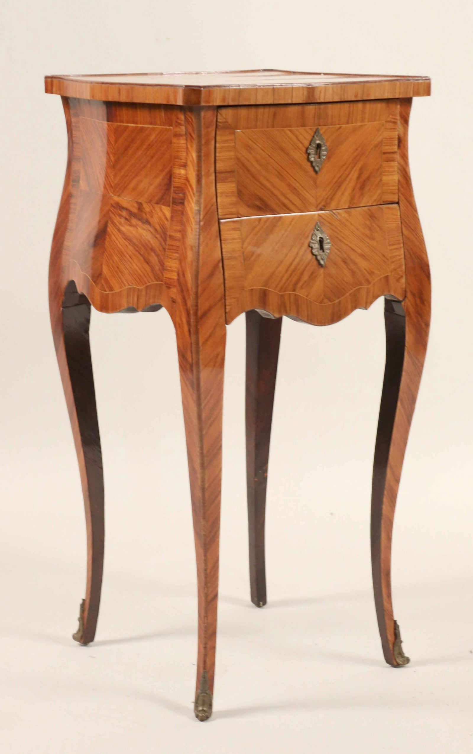 Louis XV Style Inlaid Two Drawer Stand (1 of 8)