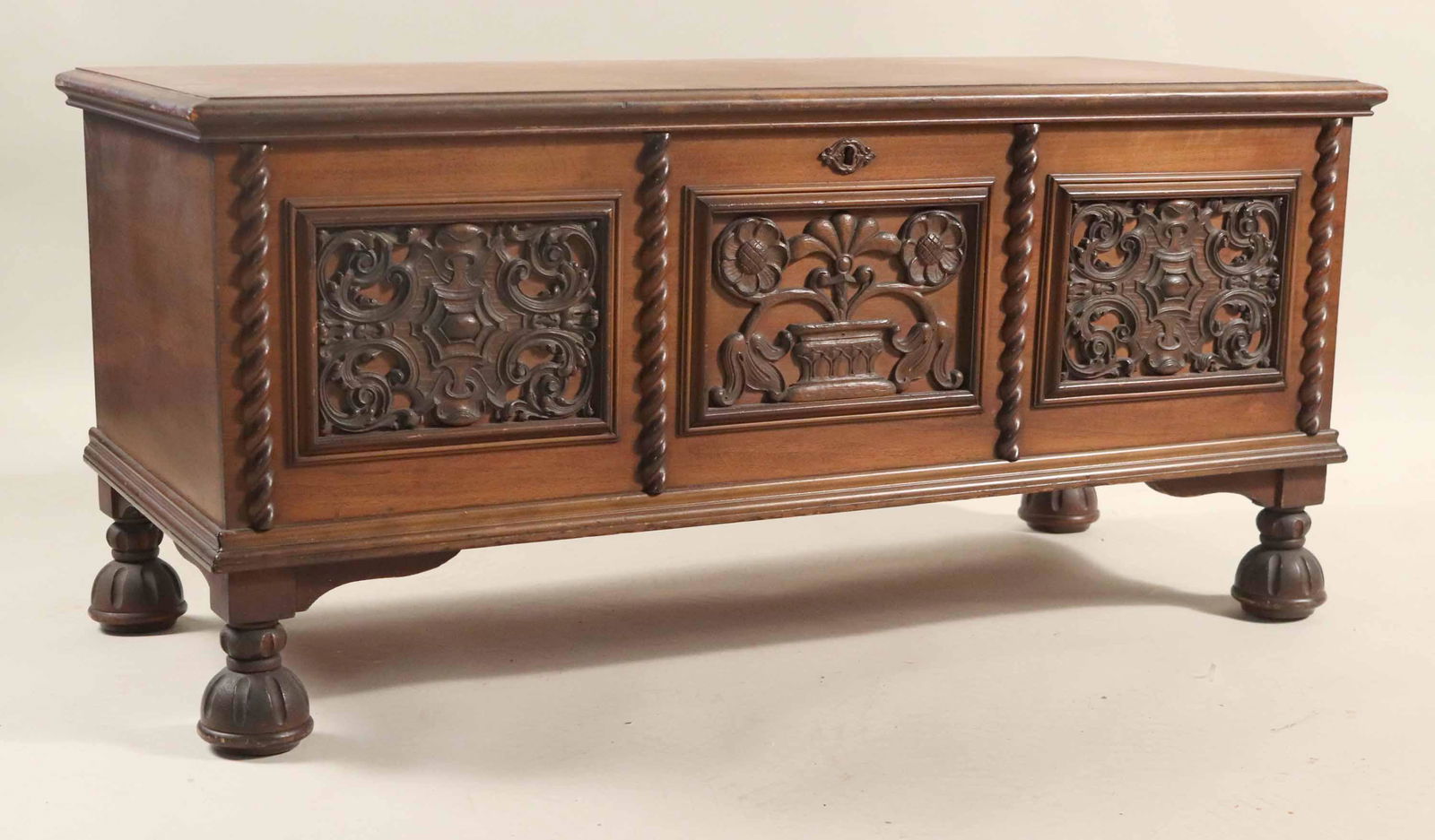 Baroque Style Carved Walnut Blanket Chest (1 of 8)