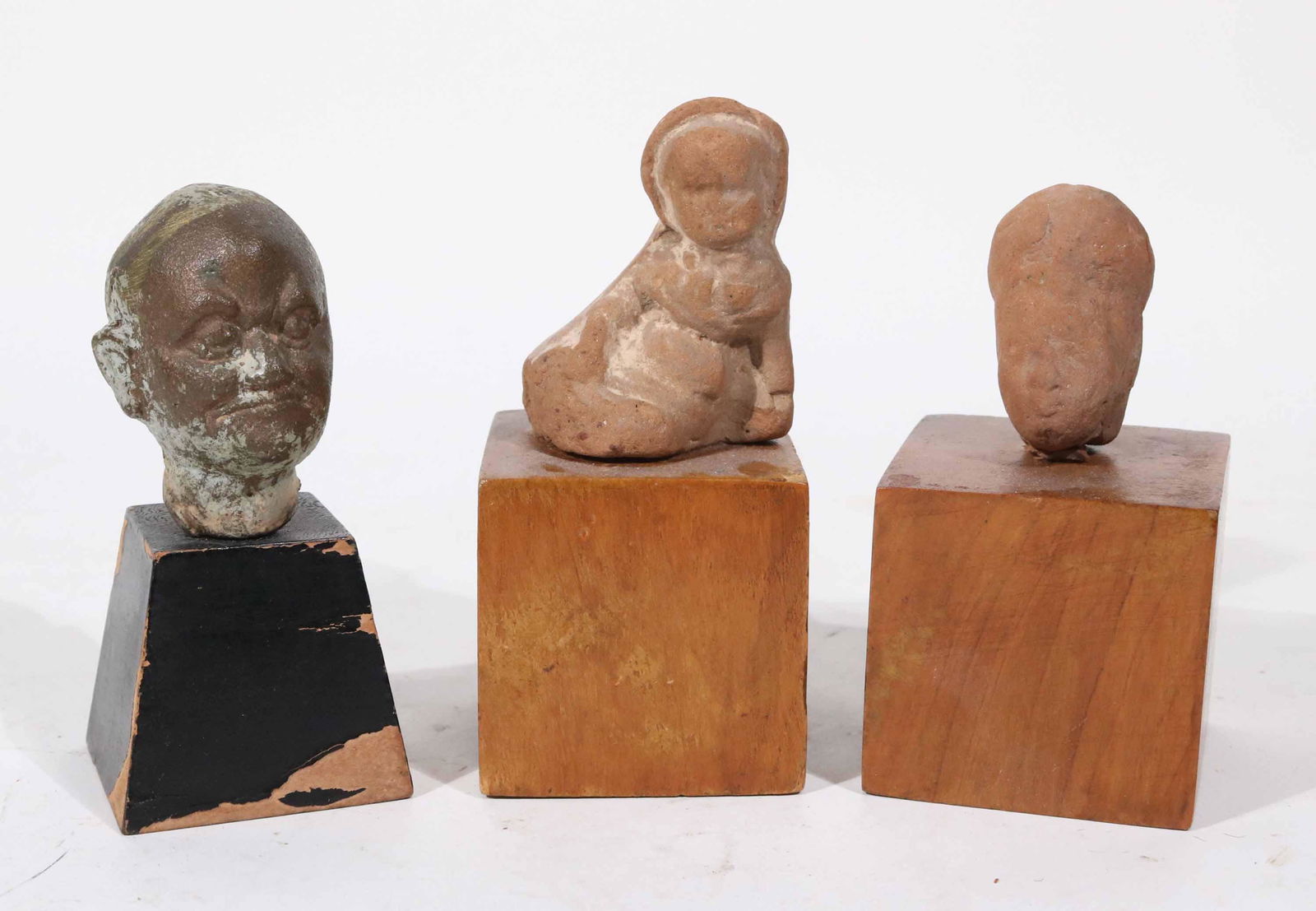 Three Small Busts on Wood Stands (1 of 8)