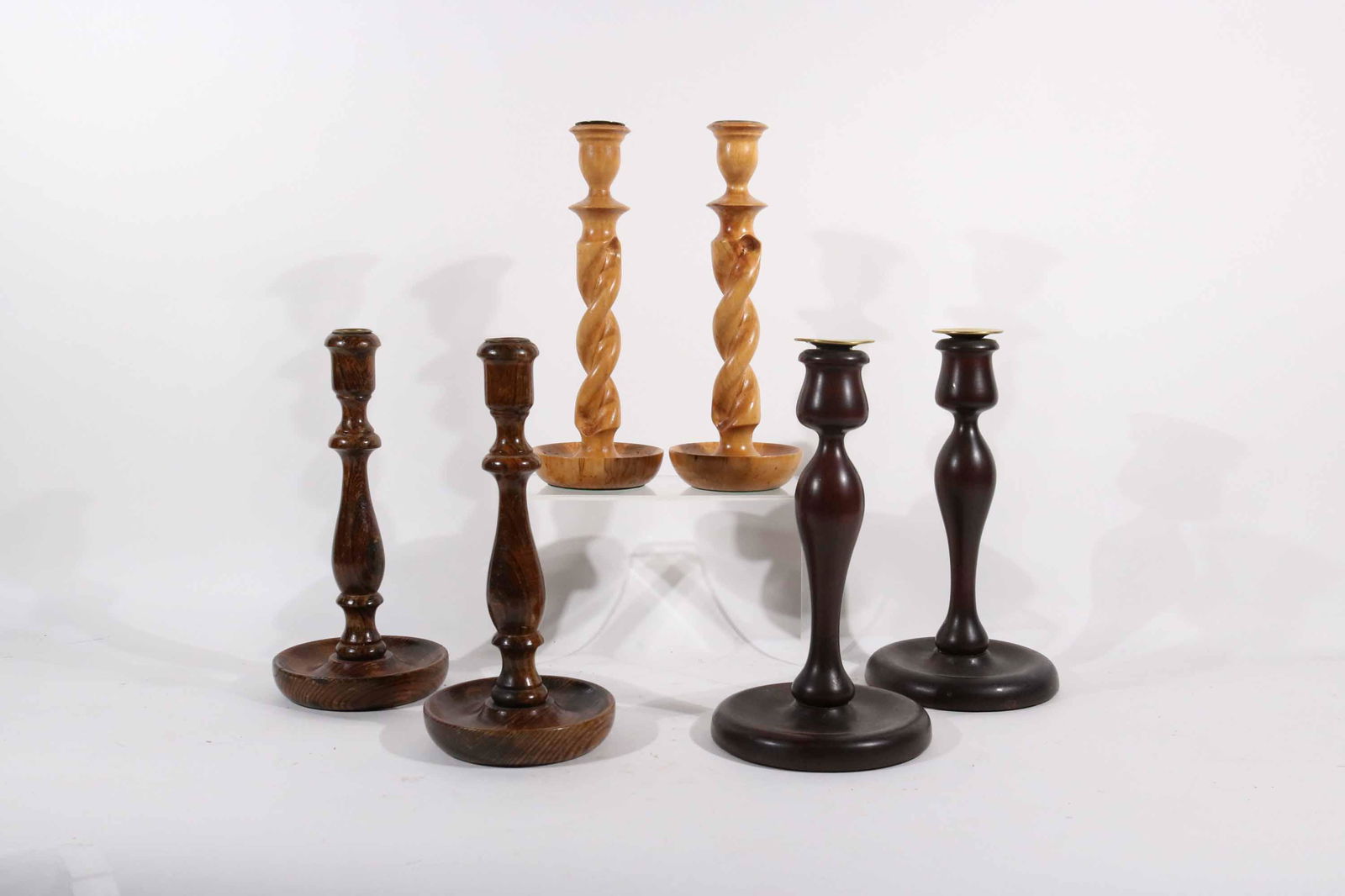 Three Pairs of Wood Candlesticks (1 of 5)