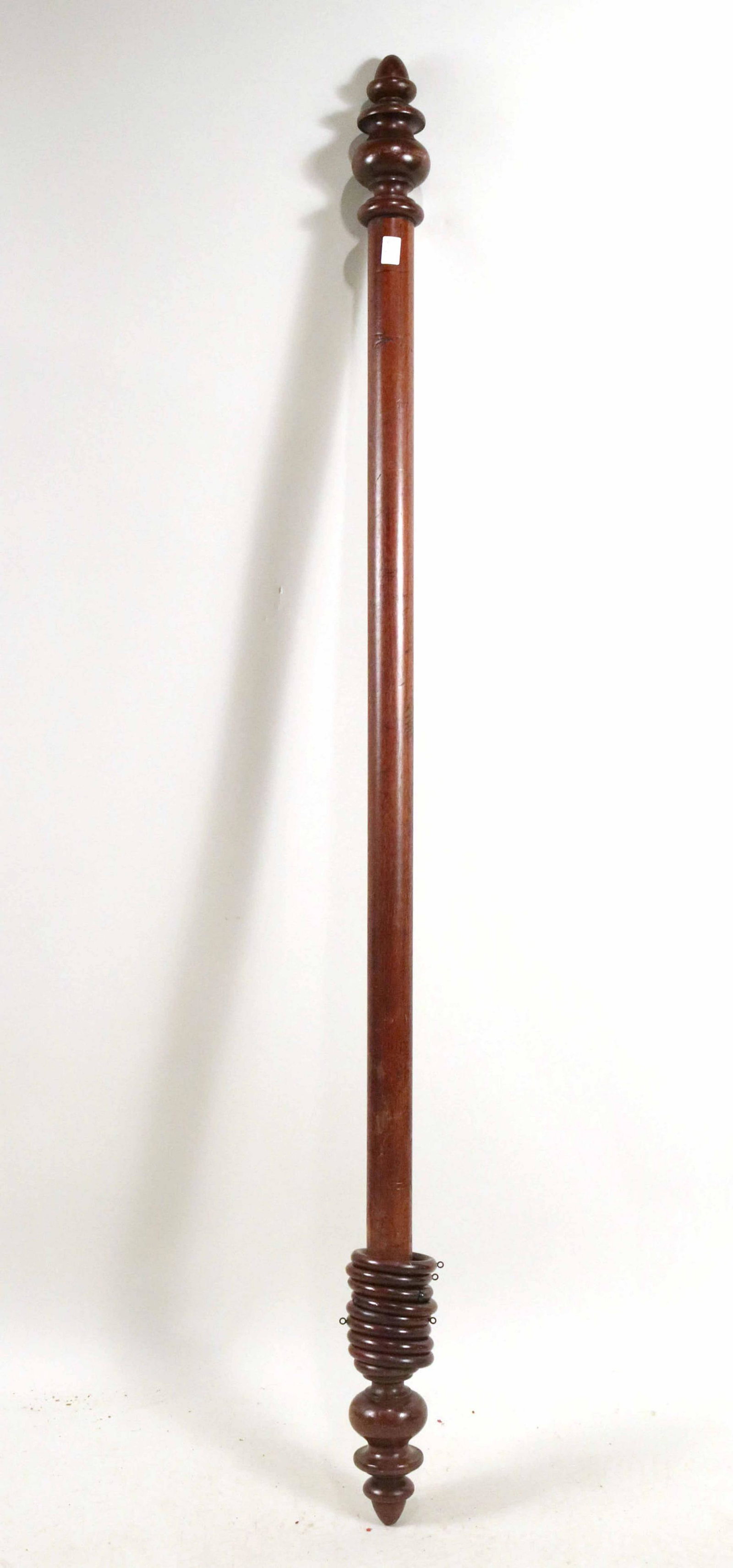 Victorian Walnut Curtain Rod with Rings: 6'10"l