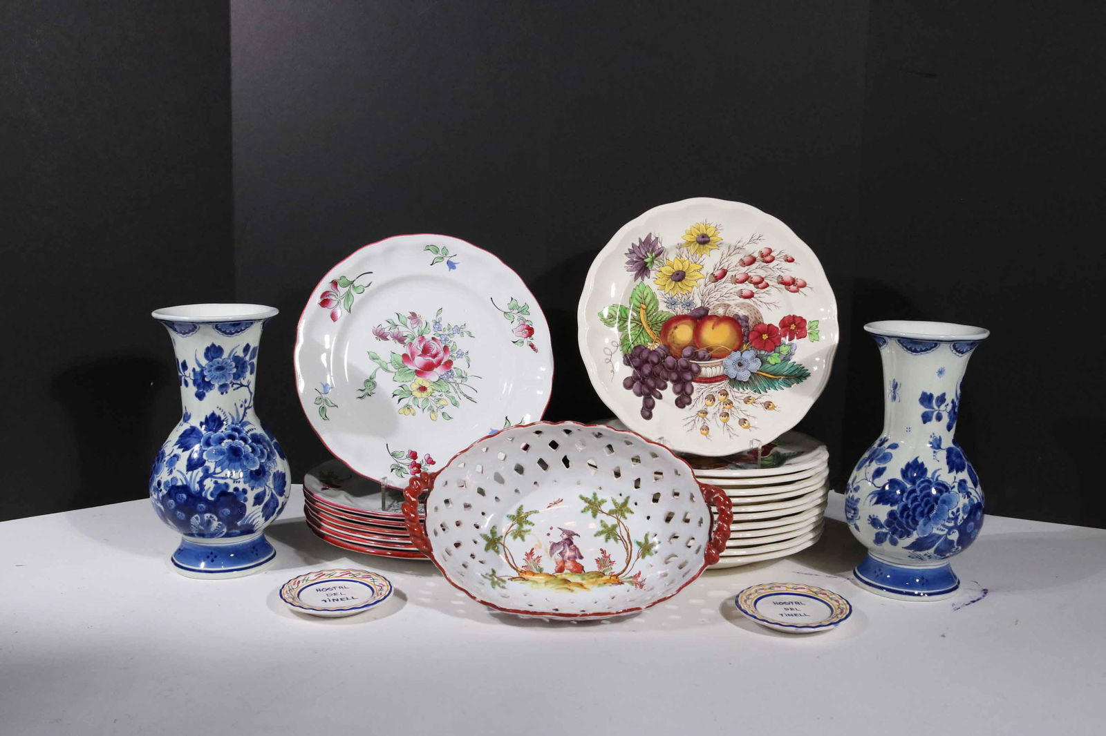 Pair of Delft Blue-and-White Porcelain Vases (1 of 11)