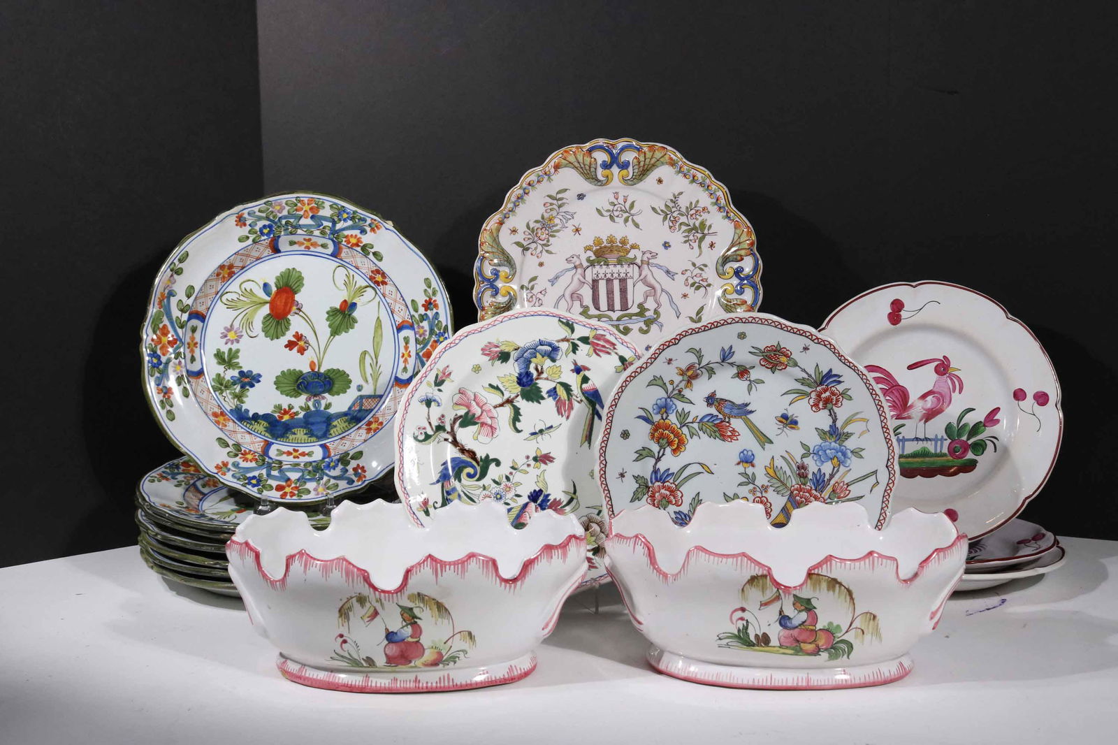 Group of Majolica and Quimper Table Articles (1 of 9)