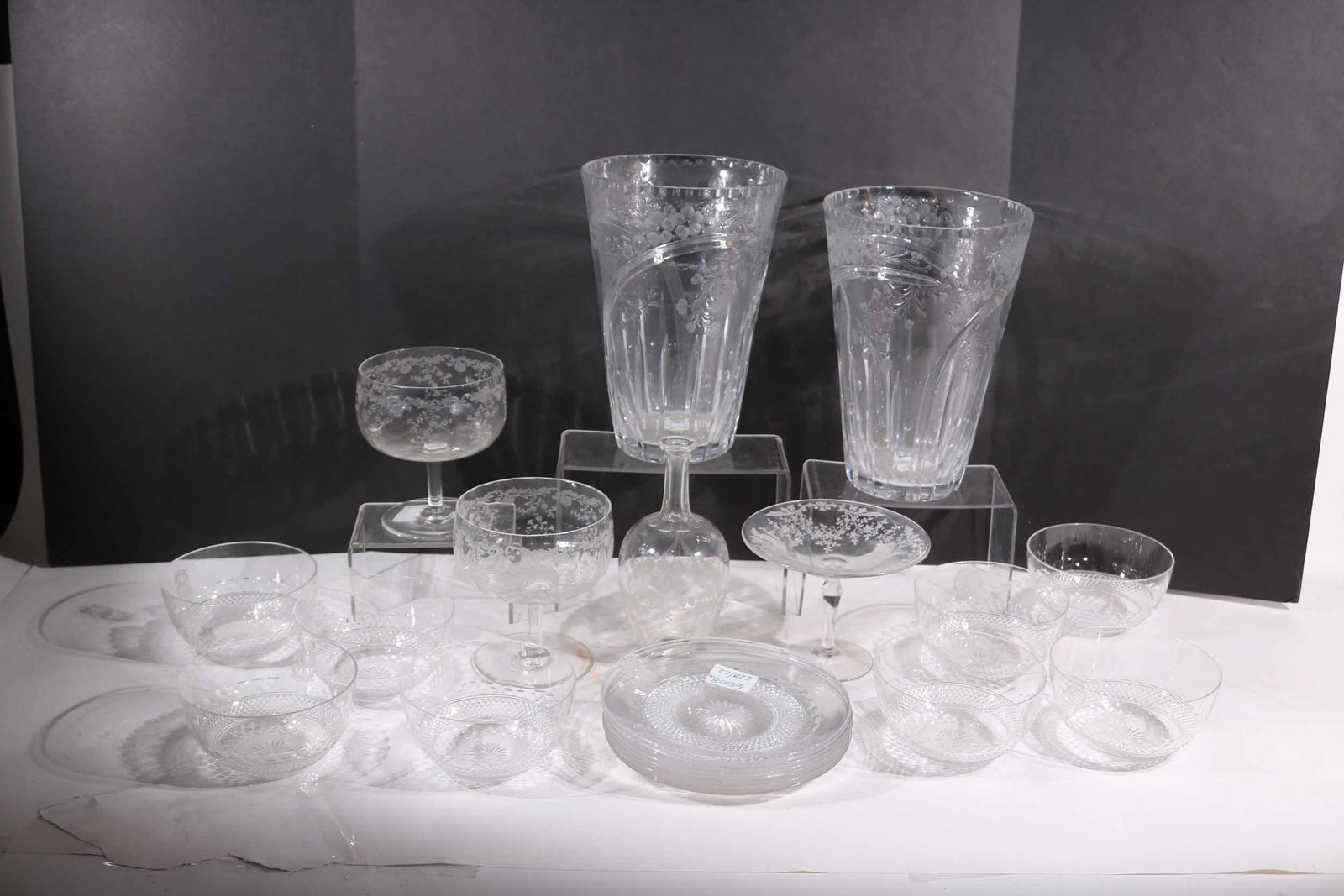 Twenty-Two Etched Glass Table Articles (1 of 13)