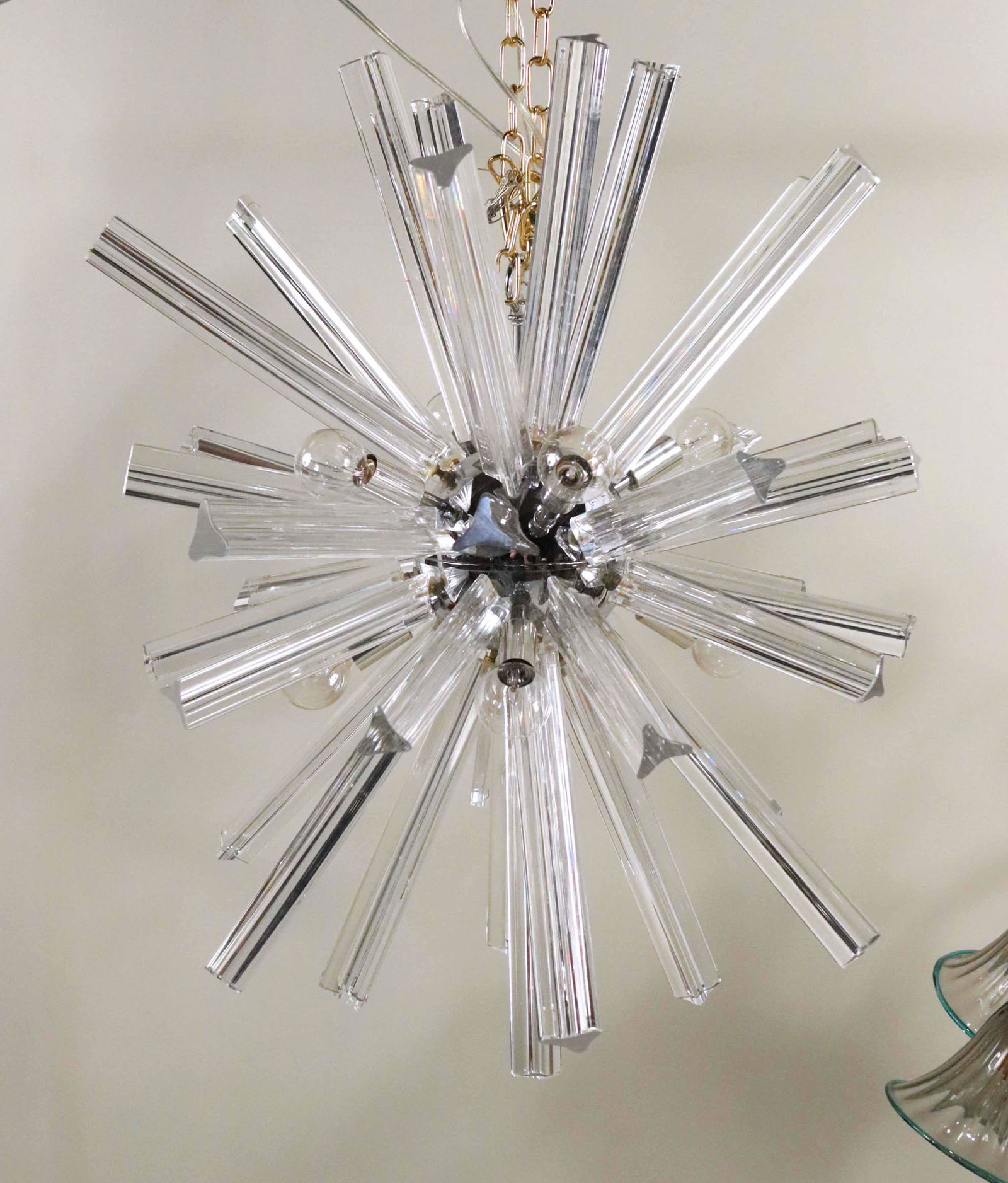 Modern Chrome and Glass Starburst Chandelier (1 of 6)